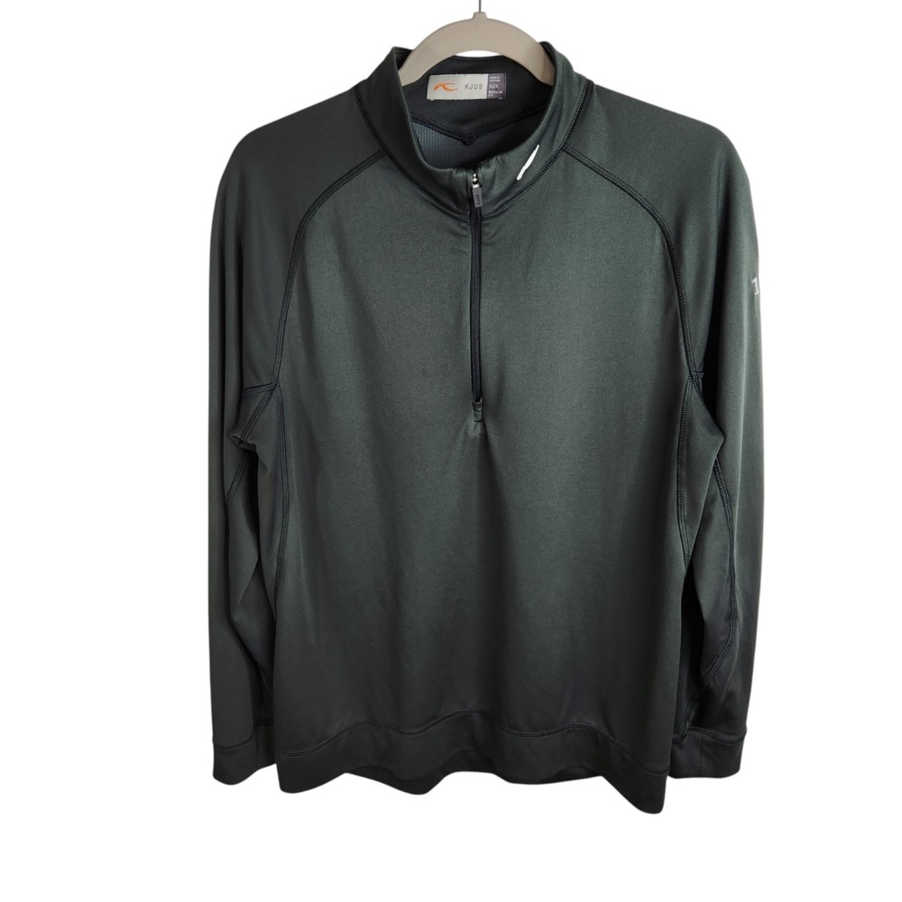 Kjus Men's Kallen Half Zip‎ Pullover Size 52 Large Green Midlayer Golf Stretch